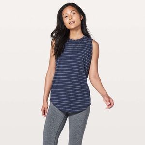 lululemon athletica Navy Striped Brunswick Tank